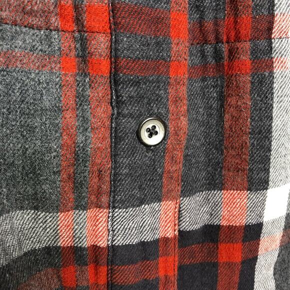 Cabi Tavern Flannel gray red white plaid shaket shirt jacket size Small #4164 - Picture 8 of 16